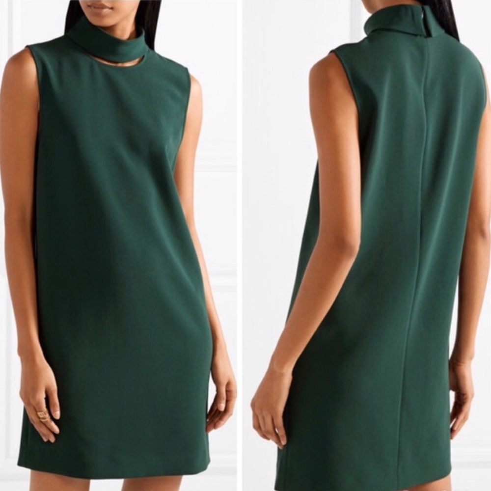 Theory Dark Green High Neck Dress